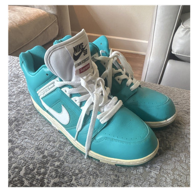 Supreme x Nike Air Force 2 Low Top Teal White AA0871-313 Men s Sneakers