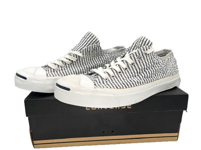 CONVERSE JACK PURCELL LTT OX LOW CASUAL MEN SHOES WHITE/NAVY/ZEBRA SIZE 12 NEW