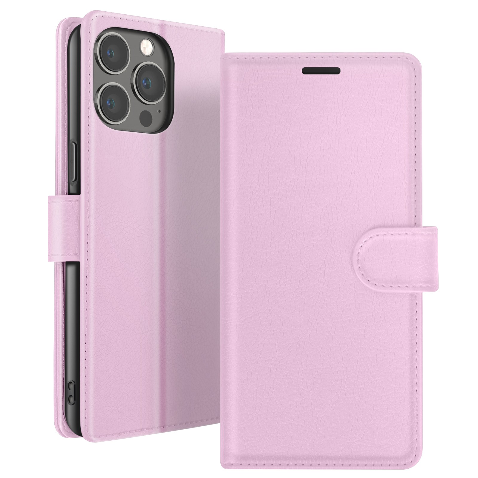 Zanaé étui pliable rose pour iPhone 13 Pro avec porte-carte intégré