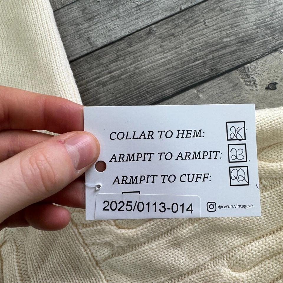 Vintage Pringle Wool Knit Cardigan Grandpa Core Cable Ivory Sweater Mens Medium - Image 2 of 4