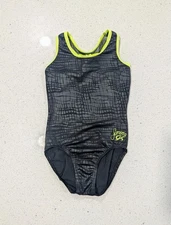 GK Elite Gymnastics Dance Leotard Child Large SIMONE BILES Reptile SNAKE Print