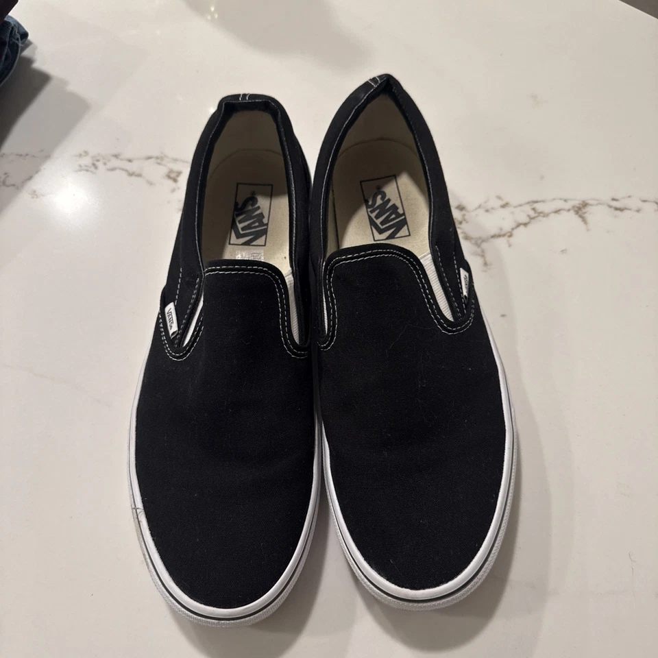 Zapatos de skate Vans Asher de cuero perforado negro sin cordones - para hombre talla 12 Foto 2 de 4