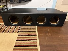 Quad Port Truck Cab Subwoofer Enclosure Box for 4 Subs Black Red Accents