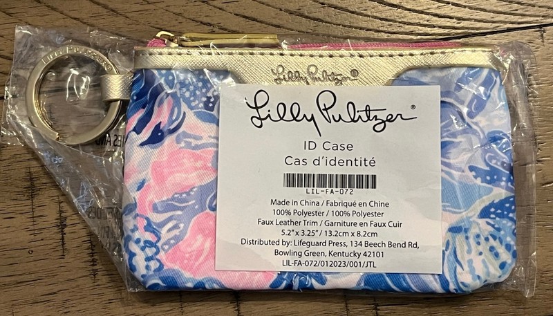 Brand New Lily Pulitzer Blue Purple and Pink ID Case With ID Window 