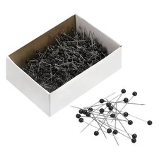 800pcs Sewing Pins Round Pearl Dressmaking Corsage Pins Straight Pins Black