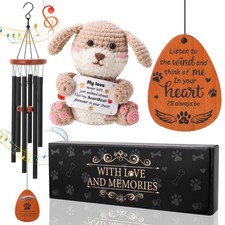 Dog Memorial Gifts 26" Pet Memorial Wind Chime with Crochet Doll Loss of Dog ...