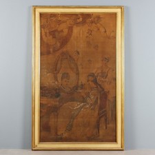 Dipinto Antico a Succo d'Erba La Lettura della Missiva XIX Secolo Originale