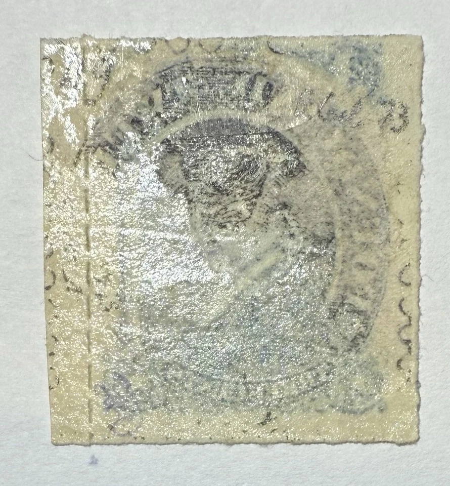 Terranova #39 1877 3c azul Victoria ruleta con orillo, MH/adher.; $600 UCV Foto 2 de 3