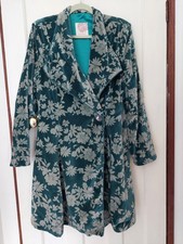 Nomads Women's Teal Velvet, Cotton Coat Size 16