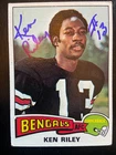 New ListingKen Riley Autographed 1975 Topps Football Card #241 Bengals HOF Died 2020