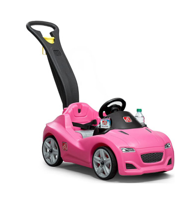 Step2 Whisper Ride Cruiser Pink Toddler Push Car Ride On Storage Cup Holders