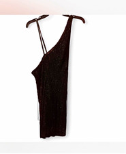 Sherri Hill Black Glitter V-Neck Spaghetti Strap Bodycon Mini Dress Size 2