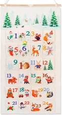 Fabric Christmas Advent Calendar 2025 with Pockets (Countdown to Christmas), 24