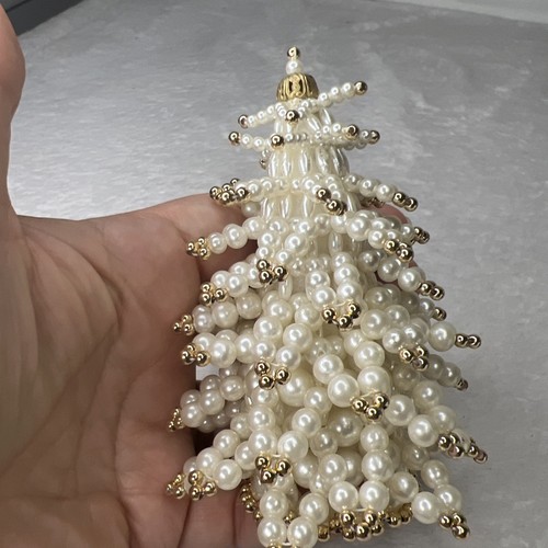 Lot 3 Vintage Christmas Tree Ornaments Handmade Sequin Push Pin Beaded Bell - Picture 7 of 15