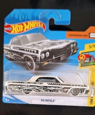  Hot Wheels 64 Impala Custom, Weiß/Schwarz, BLISTER DEFEKT HW ART CARS 2018
