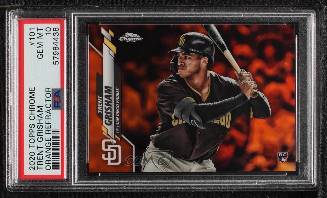 2020 Topps Chrome Orange Refractor 9/25 Trent Grisham #101 PSA 10 GEM MT 4al