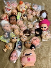 Vtg Rubber And Plastic Doll Heads Doll Making Estate Sale Lot