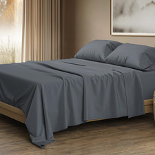 Luxury 1500 Thread Count Egyptian Cotton King Sheets Set - Dark Grey