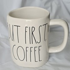 Rae Dunn Artisan Collection Ceramic Coffee Mug, But First Coffee, White