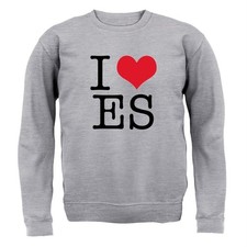 I Love ES - Kids Hoodie / Sweater - Singer Celeb Sheeran Fan Gig Concert