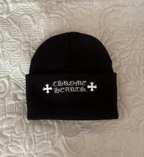 chrome hearts unisex black beanie hat