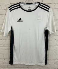 Adidas CF1044 Youth ENTRADA CLIMALITE 100 Polyester Soccer Jersey White Black L