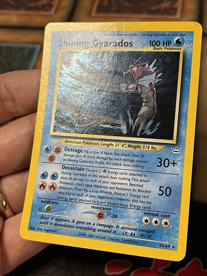 Pokemon ✨Shining Gyarados, “DOUBLE” HOLO Error, Neo Revelation 65/64 ✨ - Image 3 of 4