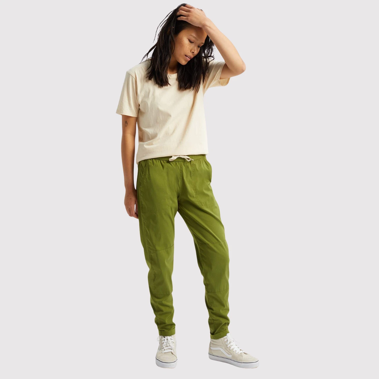 Burton Womens Pants Green Joy Tapered Jogger Stretch Mid Rise Trouser Casual XS
