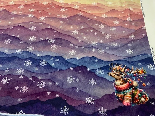 French Terry angeraut "Rentier Panel" Weihnachtsstoff - Bild 4 von 4