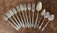 Misc. Lot Of 13 Silver Plated Forks and Spoons Wm. Rogers and Son