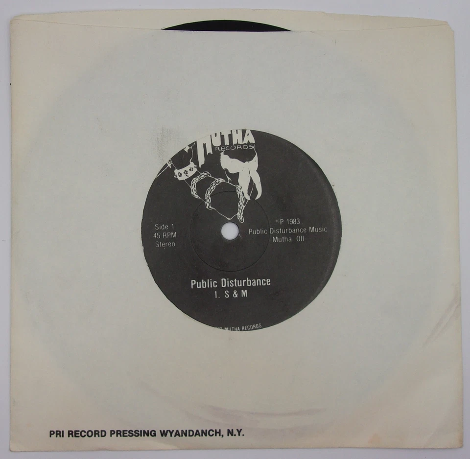 MUTHA Records Original Public Disturbance S & M Vinyl Record 011 from Old Box - Image 4 of 4
