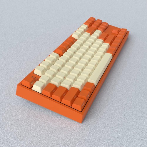 145 Side Print Orange Beige Keycap Set ABS For Cherry MX Keyboard - Picture 5 of 5