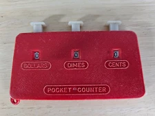 Vintage Red Plastic Pocket Counter Made in Japan