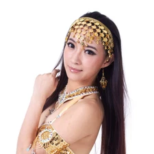 Honbay Belly Dance Hair Hoop Indian Dance Headband Tribal Headband with Bells an
