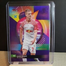 DANI OLMO 2023-24 TOPPS FINEST UEFA PURPLE REFRACTOR /299