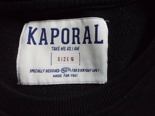 Pullover Baumwolle schwarz KAPORAL 16 JAHRE XS/46 Frontdruck seitlicher Reißverschluss - Bild 4 von 4