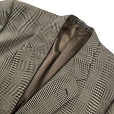 Giorgio Armani Mani Men's Wool Glen Plaid Blazer Jacket Gray Italy 43R