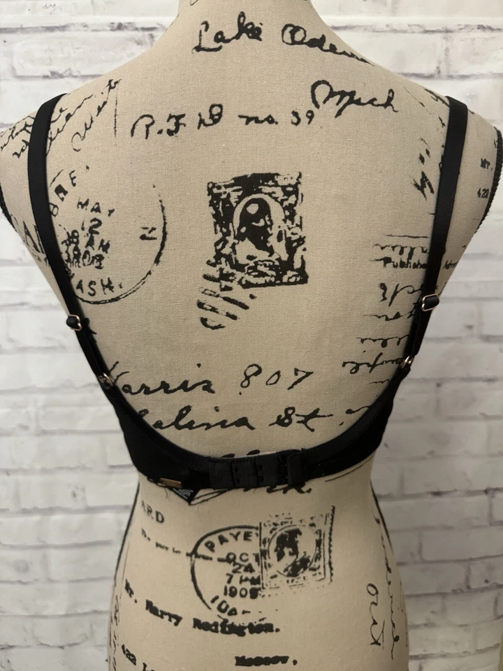 Sujetador Panache Idina Balconette Con Aros Negro Beige Encaje EE. UU. Talla 32FF Foto 3 de 4