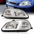 Clear OE Style LED DRL Head Lights Lamps Left+Right For 1996-1998 Honda Civic EK