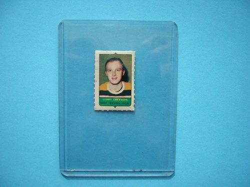1969/70 O-PEE-CHEE 4-IN-1 MINI STAMP HOCKEY INSERT CARD GERRY CHEEVERS SHARP OPC