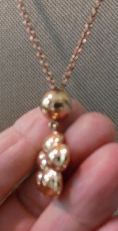 Nuevo Folli Follie Collar Perlado Flor Bola Colgante Oro Rosa Cadena Logo Foto 4 de 4