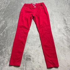 Candie's Pants Girls Size 8 Red Adjustable Waist Glitter Fabric Straight