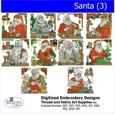 Embroidery Design Set - Santa (3) - 10 Designs - 8 Popular Formats - USB stick