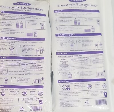 Lot of 100 Lansinoh Breastmilk Storage Bags