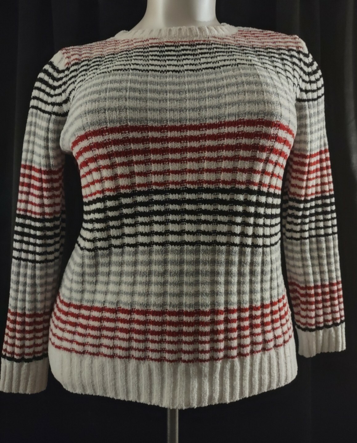 Basic Edition Striped Multicolor Sweater Size L - image 3