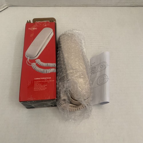 Slimline Phone TC-990 Landline Telephone Corded Push Button Desk Wall Mountable - Zdjęcie 3 z 13