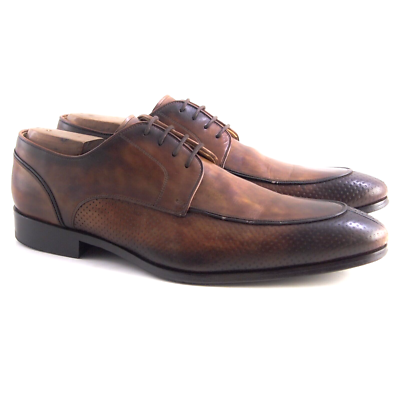 Mens Magnanni Brown Burnished Leather Monk Strap Dress Shoes Oxfords Size 8 M Omnia Men main image 4