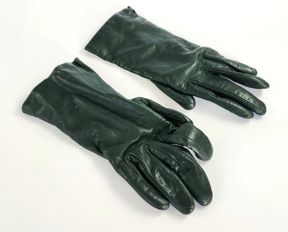 Vintage - Verde Oliva - Guantes de Cuero - Italia - Talla 7 Foto 4 de 4