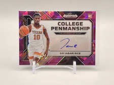 Sir’Jabari Rice 2023 Prizm DP #CP-SJR College Penmanship Purple Ice #'d /99