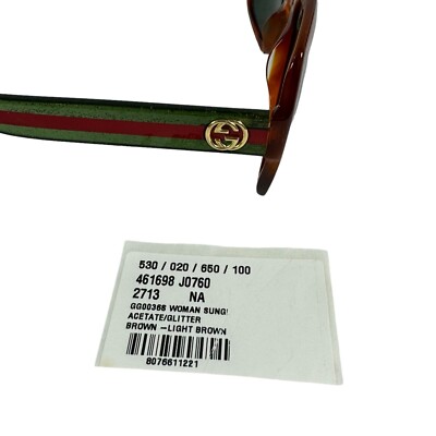 GUCCI GG0036S Acetate/Glitter Brown Front Frame GG & Web  display picture 3